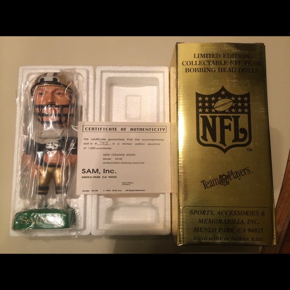 🎈SOLD🎈NEW ORLEANS SAINTS BOBBING HEAD NODDER VERY RARE - Picture 3 of 10
